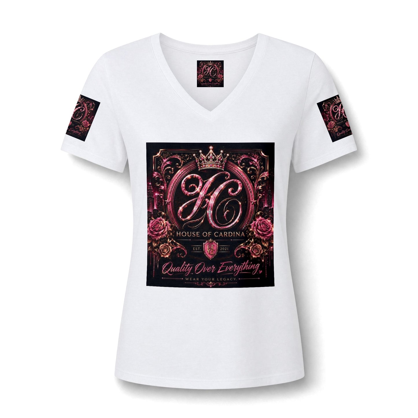 Women's Relaxed Heather CVC V-Neck Tee